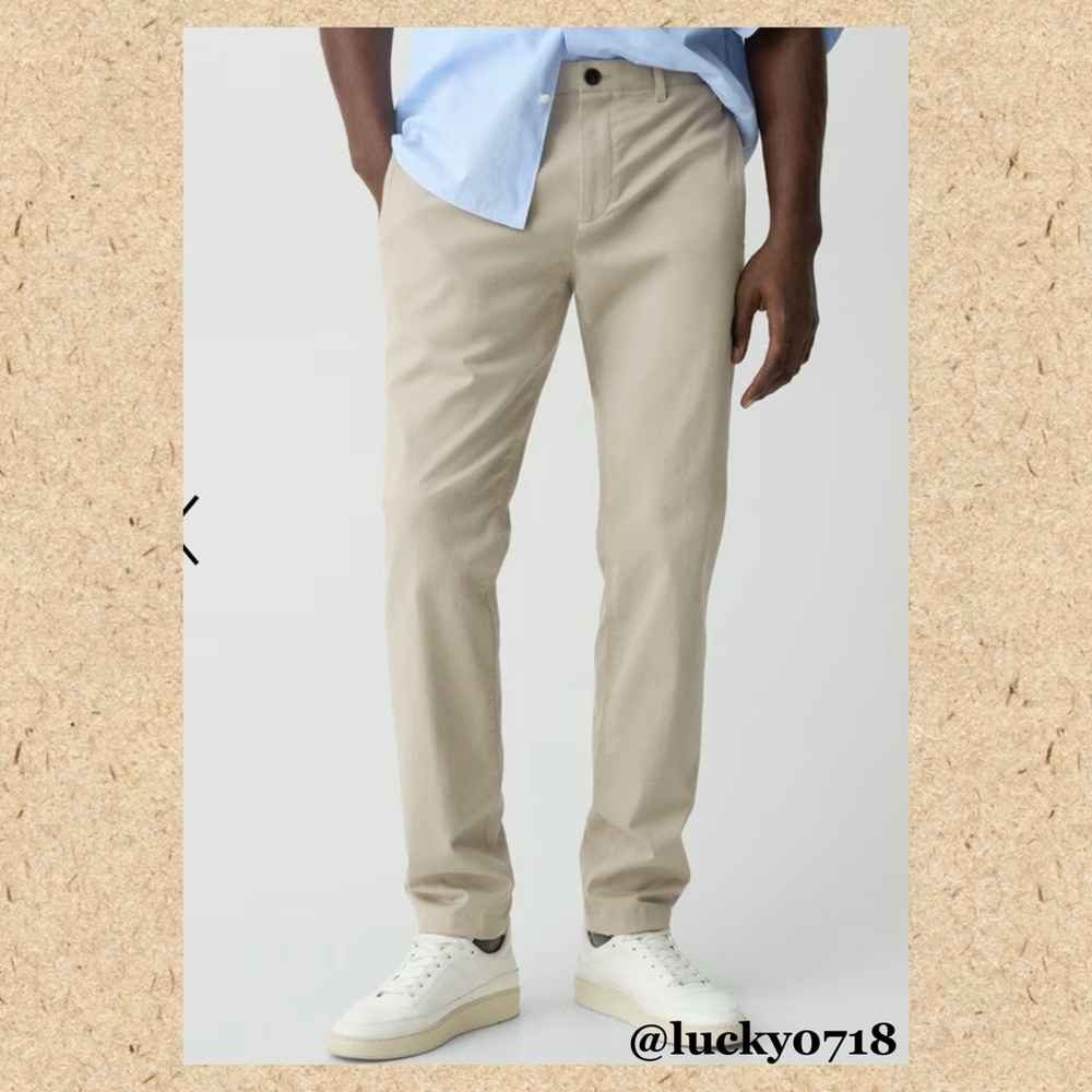 Theory Men’s Zaine Pant in Stretch Cotton in Khaki Tan Sz 36 - Picture 3 of 7